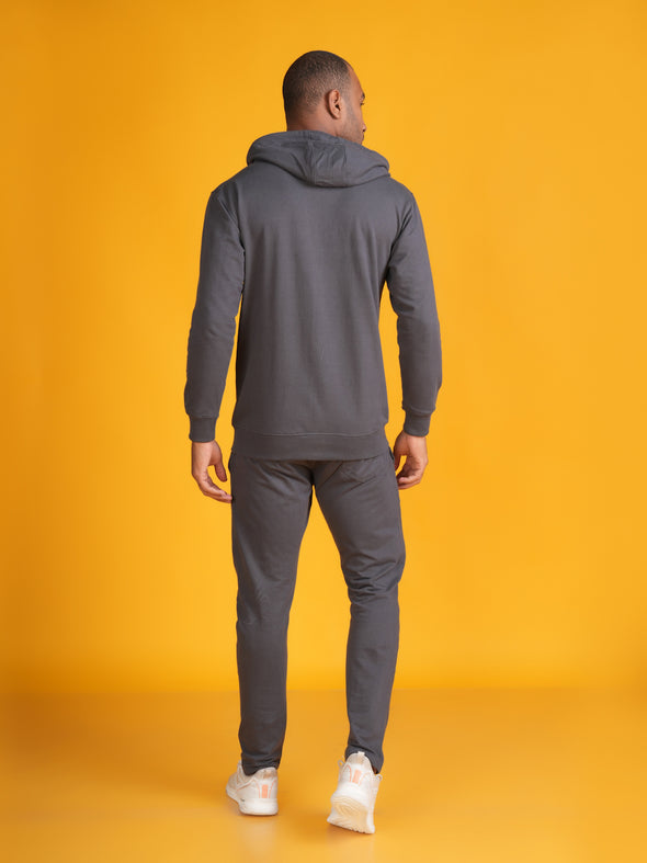 Zip Through Hoddie Co-ord Set: Steel Grey