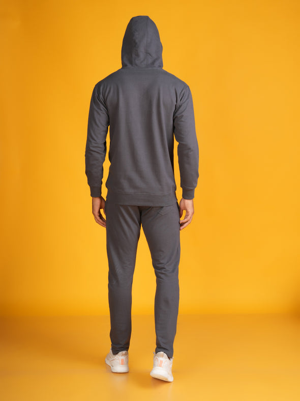 Zip Through Hoddie Co-ord Set: Steel Grey