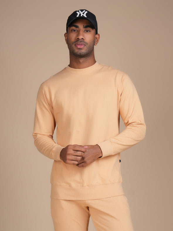 All Weather Cotton Sweatshirt: Beige