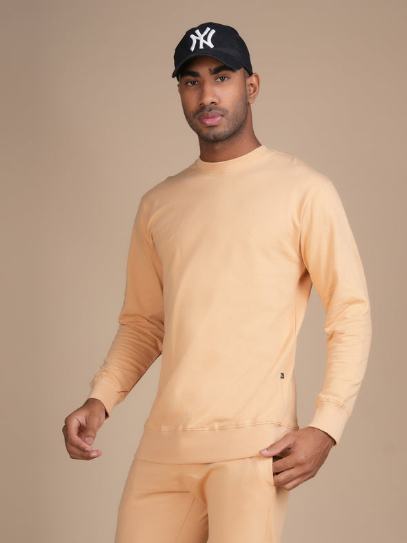 All Weather Cotton Sweatshirt: Beige