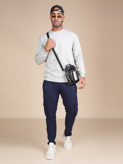 All Weather Men Designer Track Pant: Navy Blue