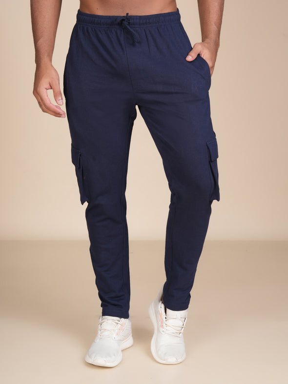 All Weather Men Designer Track Pant: Navy Blue