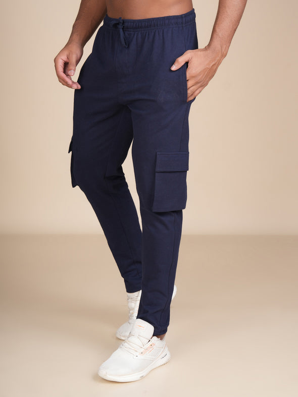 All Weather Men Designer Track Pant: Navy Blue