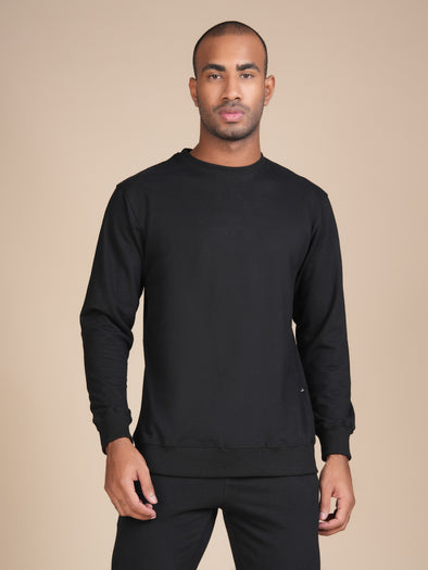 Cotton Fleece Sweatshirt Black