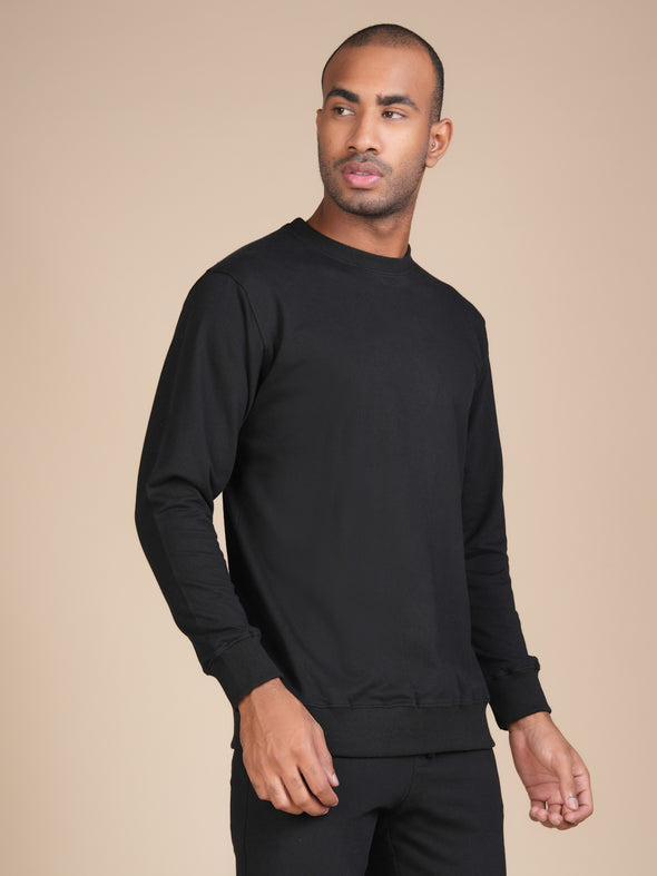 Cotton Fleece Sweatshirt Black