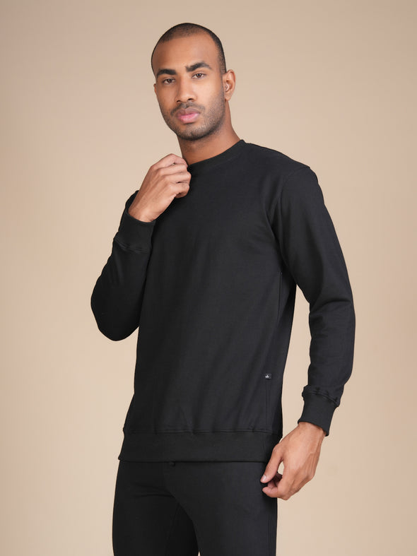 Cotton Fleece Sweatshirt Black