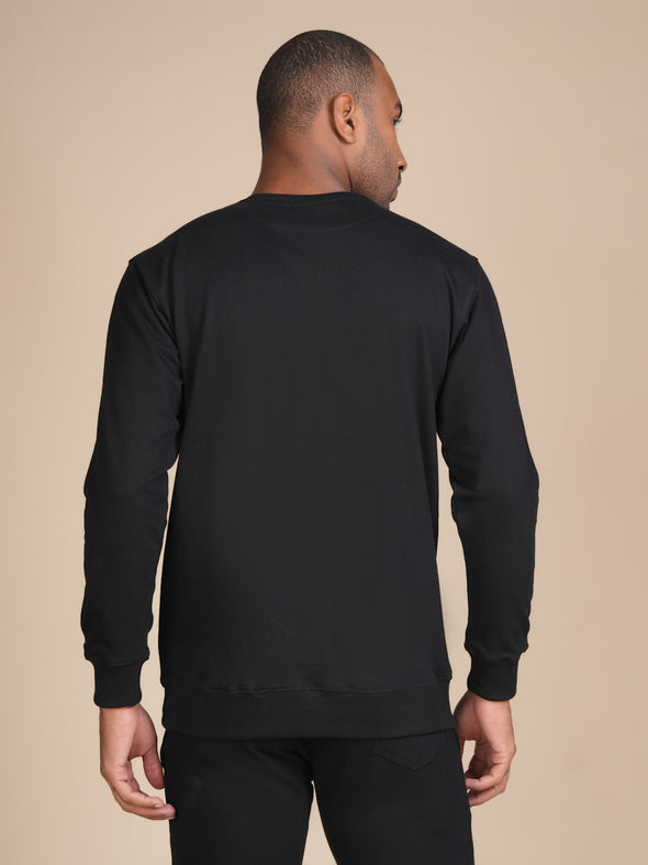 Cotton Fleece Sweatshirt Black