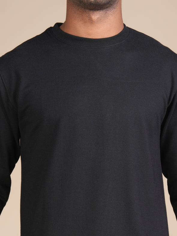 Cotton Fleece Sweatshirt Black