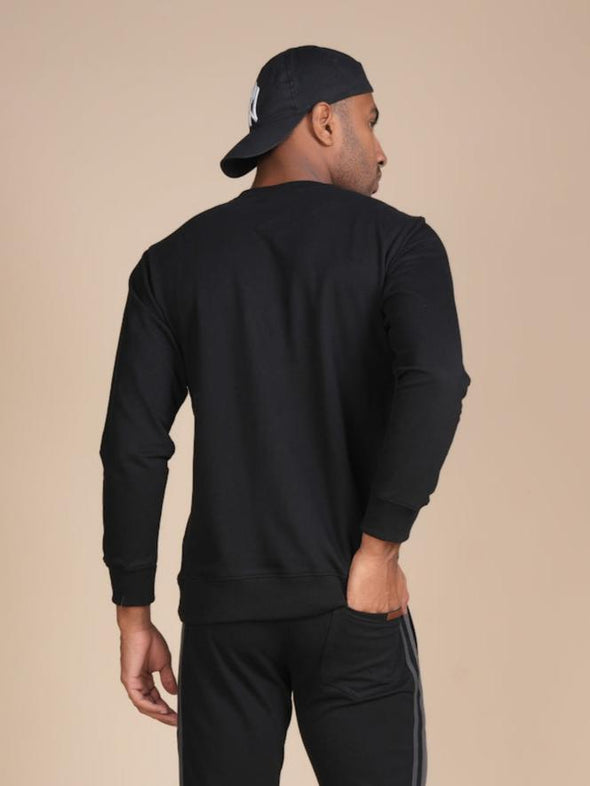 Cotton All Weather Designer Black & Grey SweatShirt