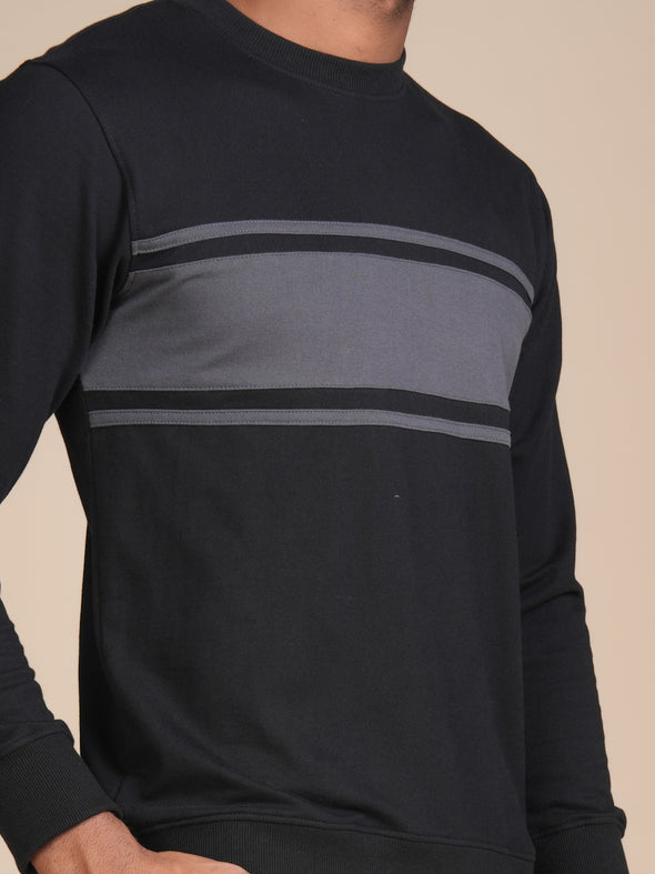 Cotton All Weather Designer Black & Grey SweatShirt