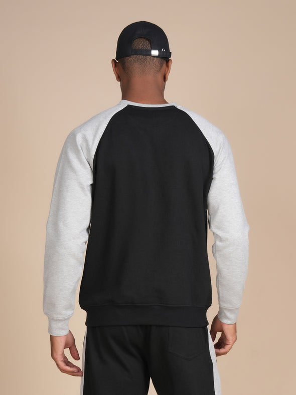 Cotton Fleece Black and Grey Designer Sweatshirt