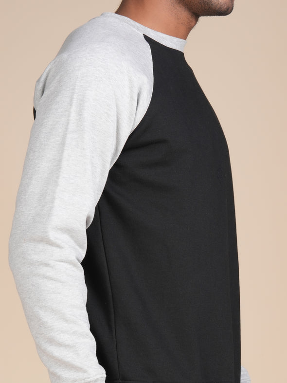 Cotton Fleece Black and Grey Designer Sweatshirt